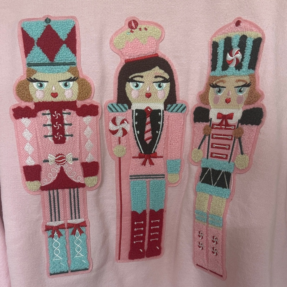 Gildan Pink Sweater with Nutcracker Design - Picture 3 of 4
